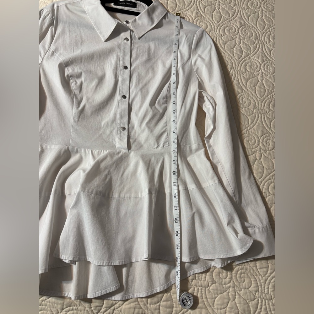 Ivanka Trump White Long-Sleeve Button Down Blouse - Picture 3 of 5